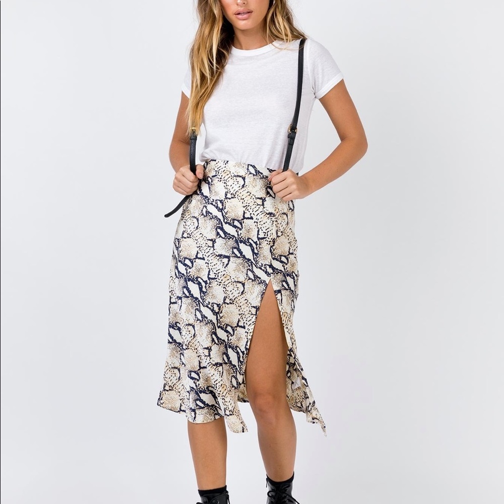 Princess Polly snakeskin mid skirt